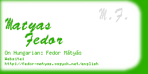 matyas fedor business card