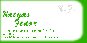 matyas fedor business card